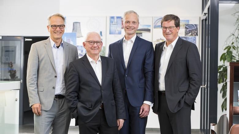 l.t.r.: Prof. Dr.-Ing. Matthias Baitsch, Prof. Dr.-Ing. Hans-Jürgen Niemann, Prof. Dr.-Ing. Karsten Körkemeyer, Prof. Dipl.-Ing. Fritz Grübl