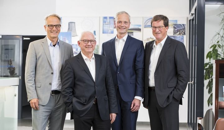 v.l.n.r.: Prof. Dr.-Ing. Matthias Baitsch, Prof. Dr.-Ing. Hans-Jürgen Niemann, Prof. Dr.-Ing. Karsten Körkemeyer, Prof. Dipl.-Ing. Fritz Grübl