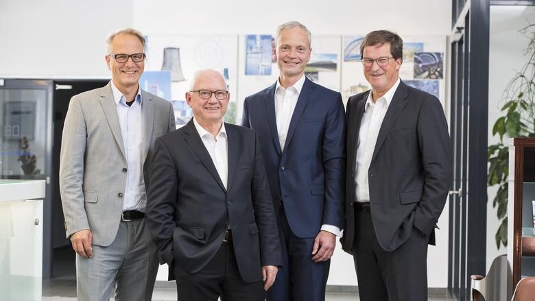 v.l.n.r.: Prof. Dr.-Ing. Matthias Baitsch, Prof. Dr.-Ing. Hans-Jürgen Niemann, Prof. Dr.-Ing. Karsten Körkemeyer, Prof. Dipl.-Ing. Fritz Grübl
