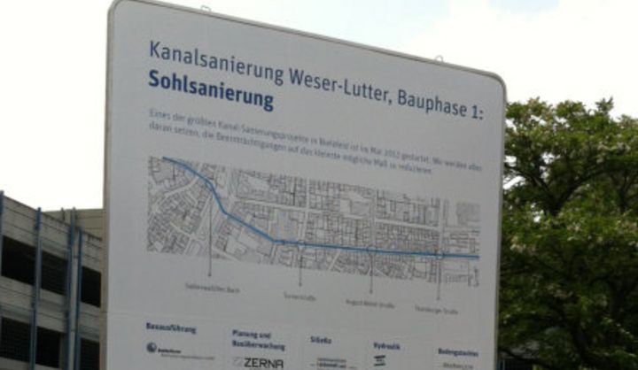 Bauschild Kanalsanierung Weser-Lutter